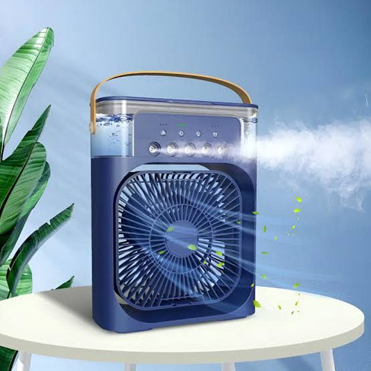 Mini Air Cooler Fan with Mist & Mood Lighting – USB Rechargeable